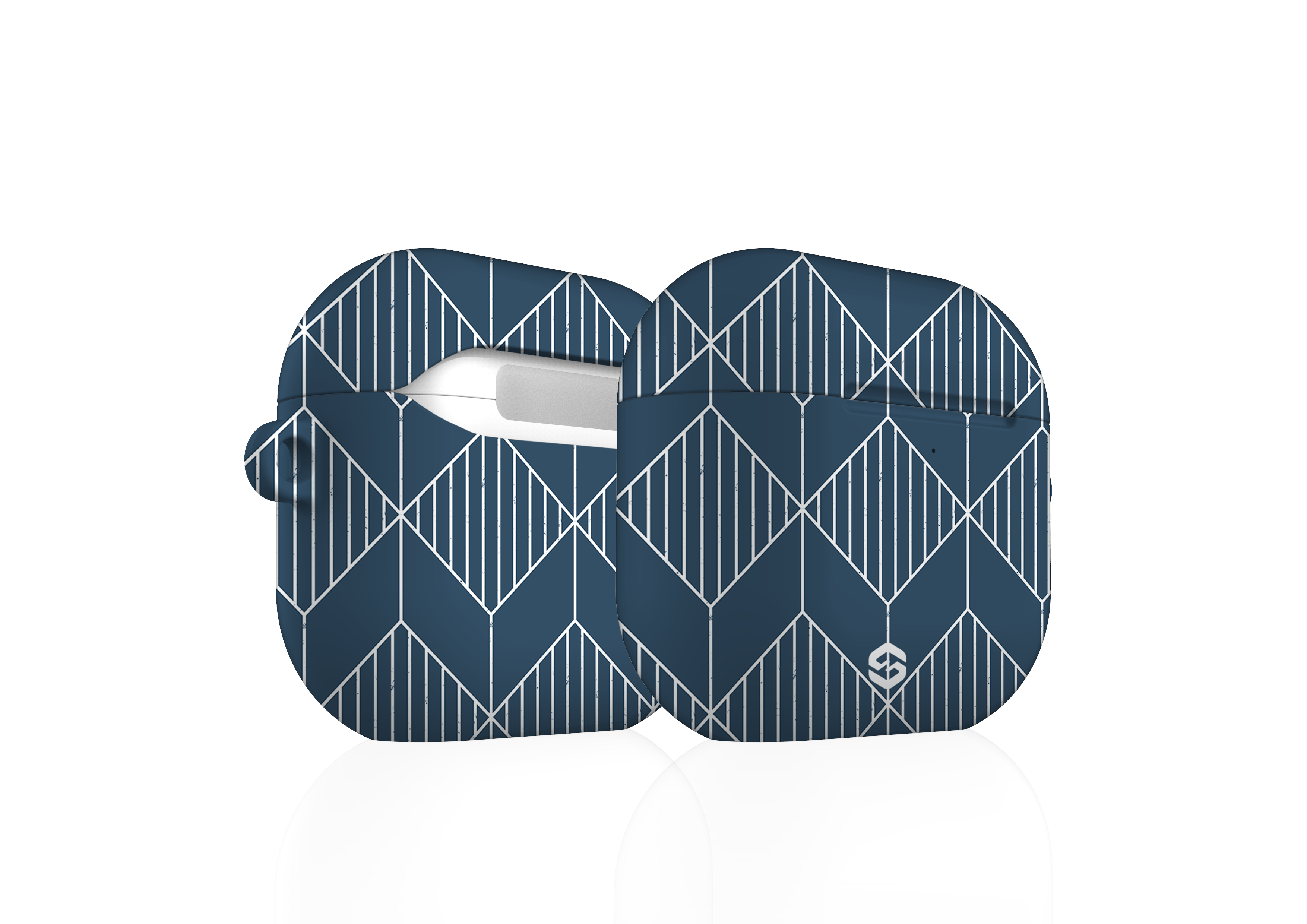 Navy Grid Airpods 4 Case