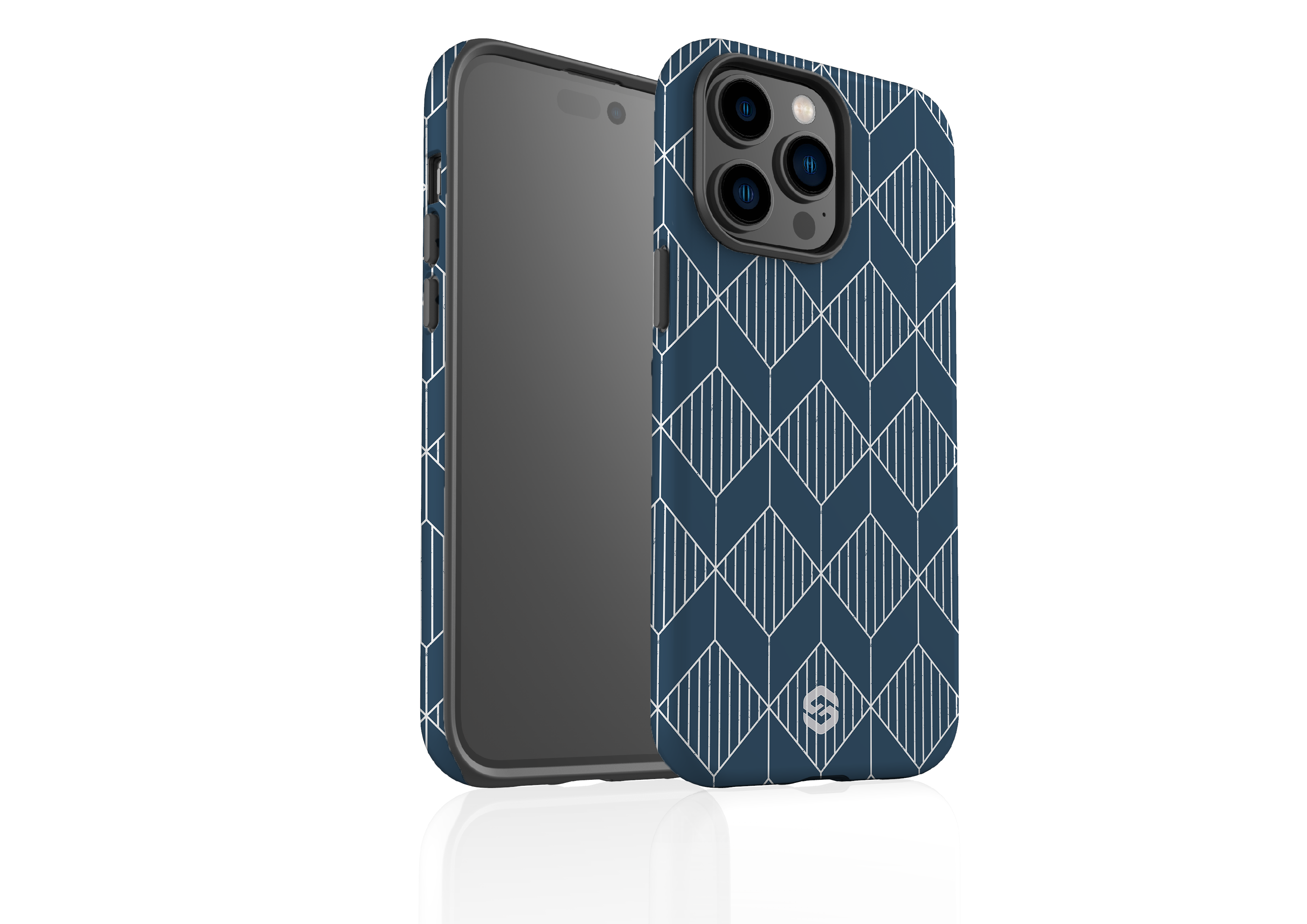 Navy Grid Case - iPhone 14 Series