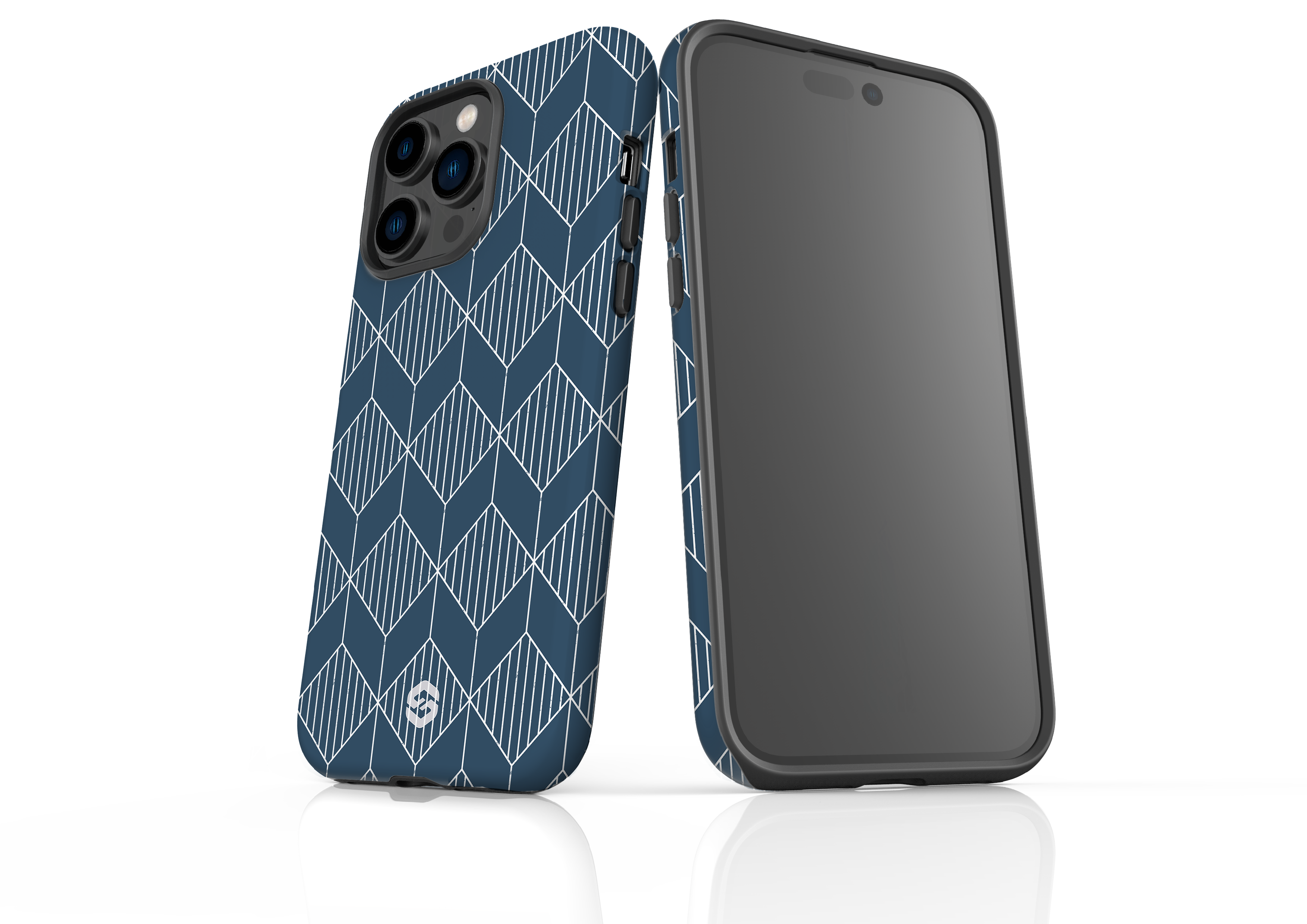 Navy Grid Case - iPhone 14 Series