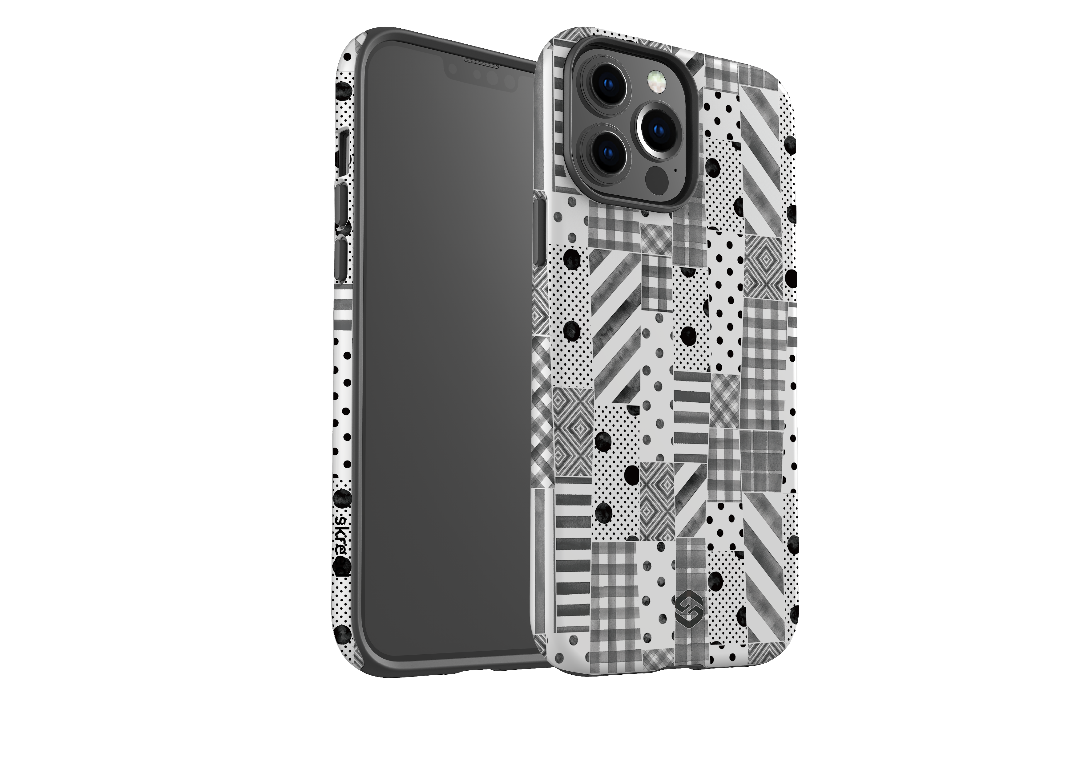 Monochrome Patchwork Case - iPhone 13 Series