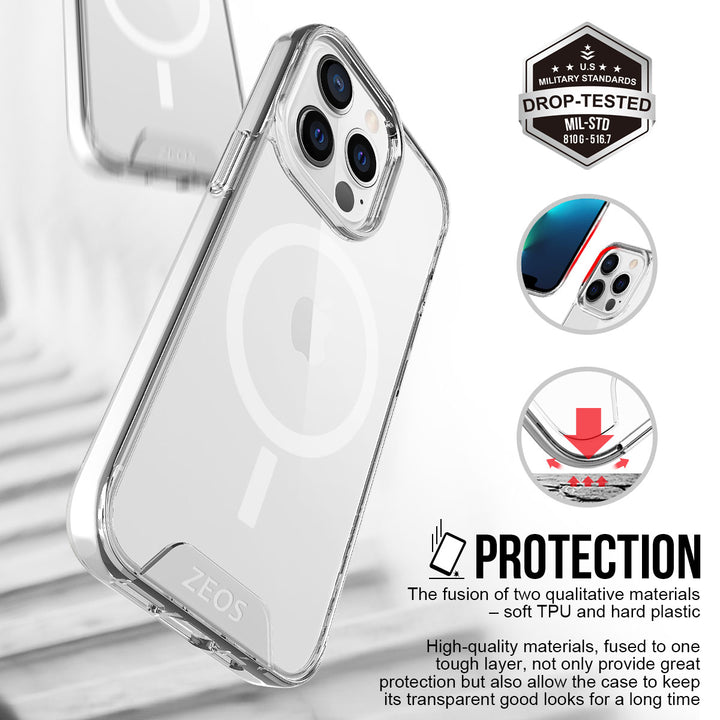 ZEOS KLARITY-MS Magnetic Protective Clear CASE for iPhone 13 Pro Max - Zeosmobile.com