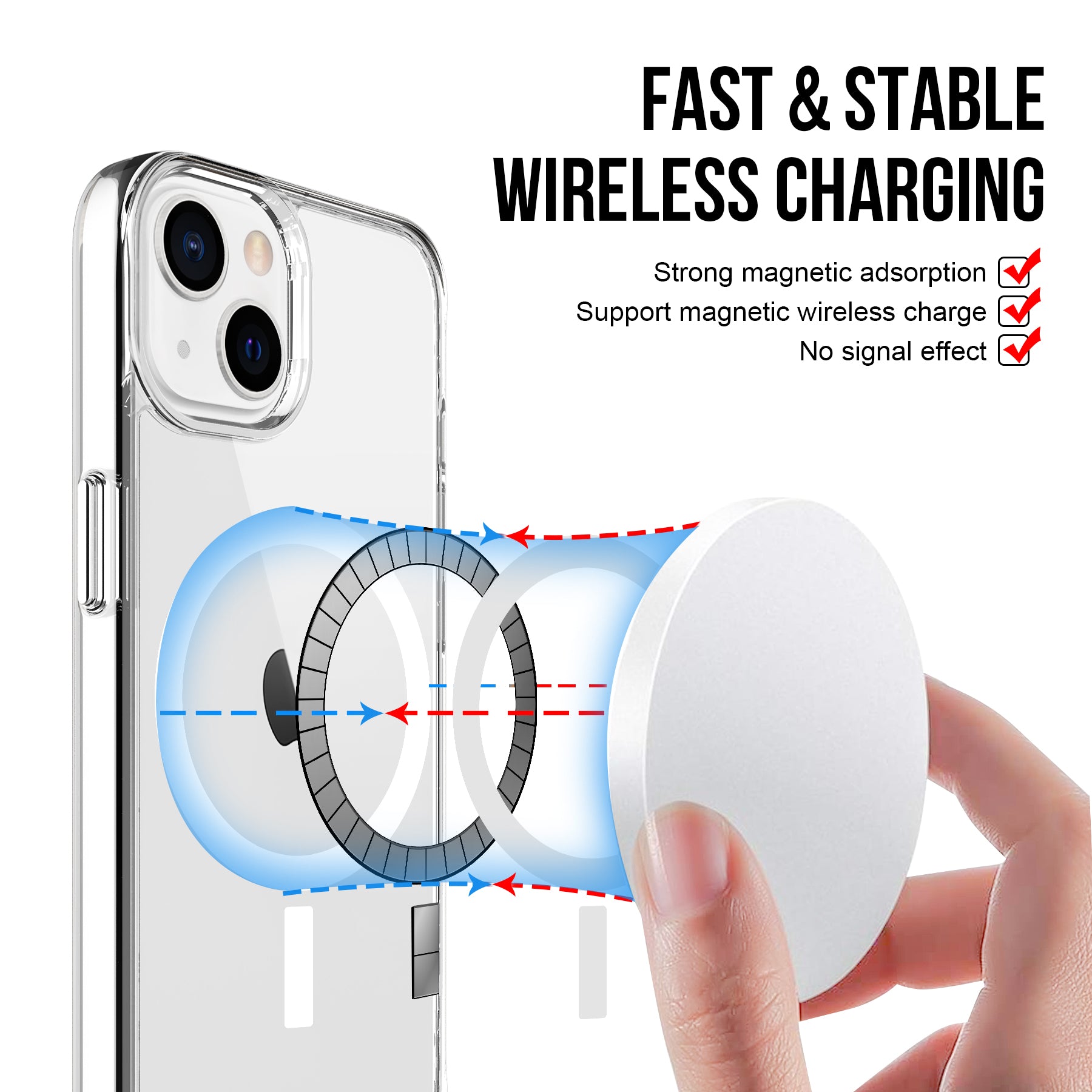 ZEOS KLARITY-MS Magnetic Protective Clear CASE for iPhone 13 - Zeosmobile.com
